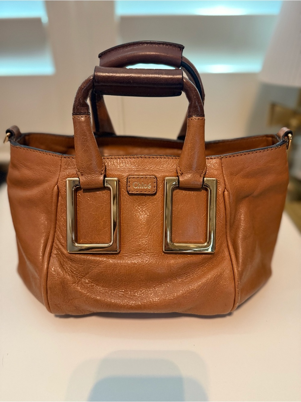 Authentic Chloe Ethel Leather Crossbody Cognac Brown